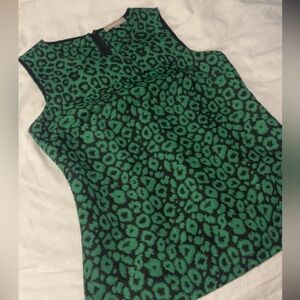 Banana Republic Green and Black Patterned Tank Top